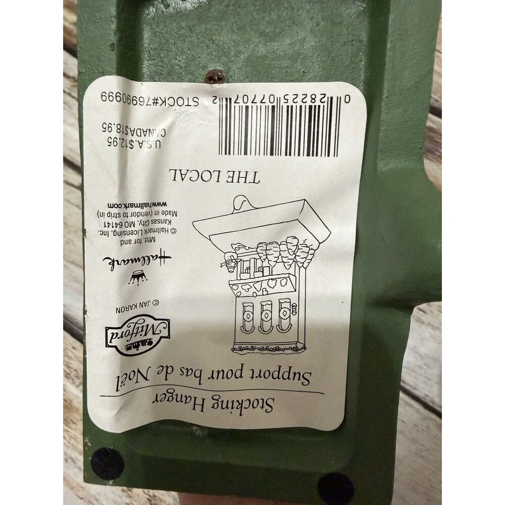 HALLMARK Mitford The Local Cast Iron Stocking Holder Hanger